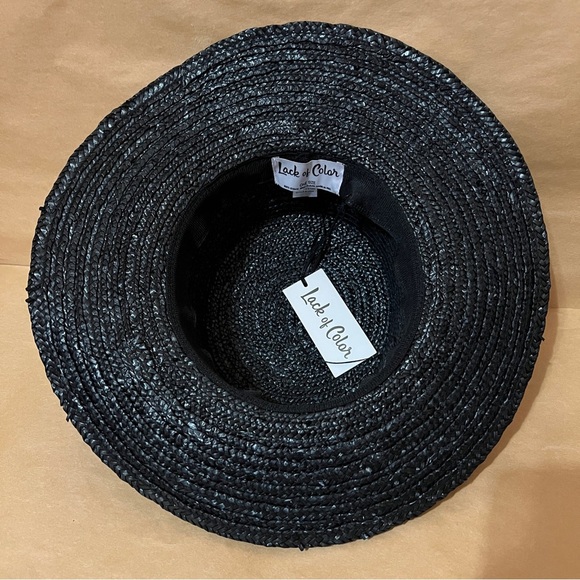 Lack of Color | NWT Spencer Boater Hat Straw Noir Black One Size Free People - Picture 5 of 7